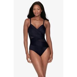 Miraclesuit DDD-Cup Mystify Mesh One Piece Swimsuit in Black, Size 10DDD